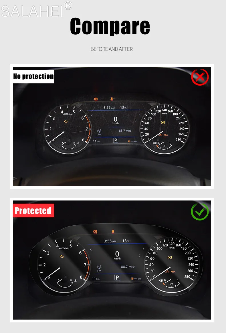 For Nissan Teana 2019 Qashqai 2016-2019 Dashboard Membrane Protective Film Car Instrument Panel Screen Protector TPU Film