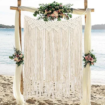 

Wall Hanging Large Cotton Handmade Woven Wall Hanging for Boho Wedding Living Room Wall Decoration 39inch X 45inch