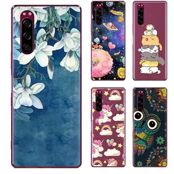 

Anti-knock Back Phone Cover For SONY Xperia 5/XZ5 Colorful Phone Cover Painted TPU Design back Fashionable