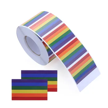 

500PCS/Roll Rainbow Stickers Label NHS Key Workers Gay LGBT Pride Novelty Vinyl Decal Package Label Office School Supplies
