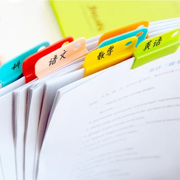 

6pcs/pack Candy Color Easy-Clip Bookmarks Index Folder Creative Colored Photo Clips File Classification Folder Kawaii Stationery