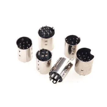 

10pcs MINI DIN 3 4 5 6 7 8 9 10 Position Circular Connector Receptacle Male Pin Wire Solder injection assembly Stamped Part