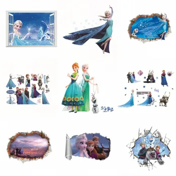 

Disney Cartoon Frozen Wall Stickers For Kid Girl Bedroom Accessories Home Decor Elsa Anna Wall Decals PVC Mural Art DIY Posters