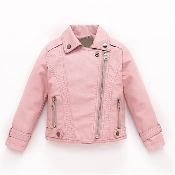 

New Girls Leather Jacket Fashion Jacket For Child Spring Autumn Baby Girl & Boy Lwather Coat Children's Clothing Outerwear 3-8Y