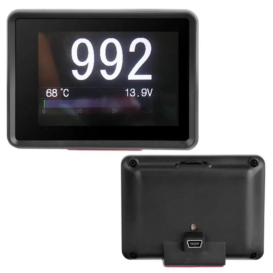 Автомобиль OBD Многофункциональный измеритель цифровой температуры напряжение скорость HUD Дисплей температура воды сигнализация превышение скорости и предупреждение о неисправности