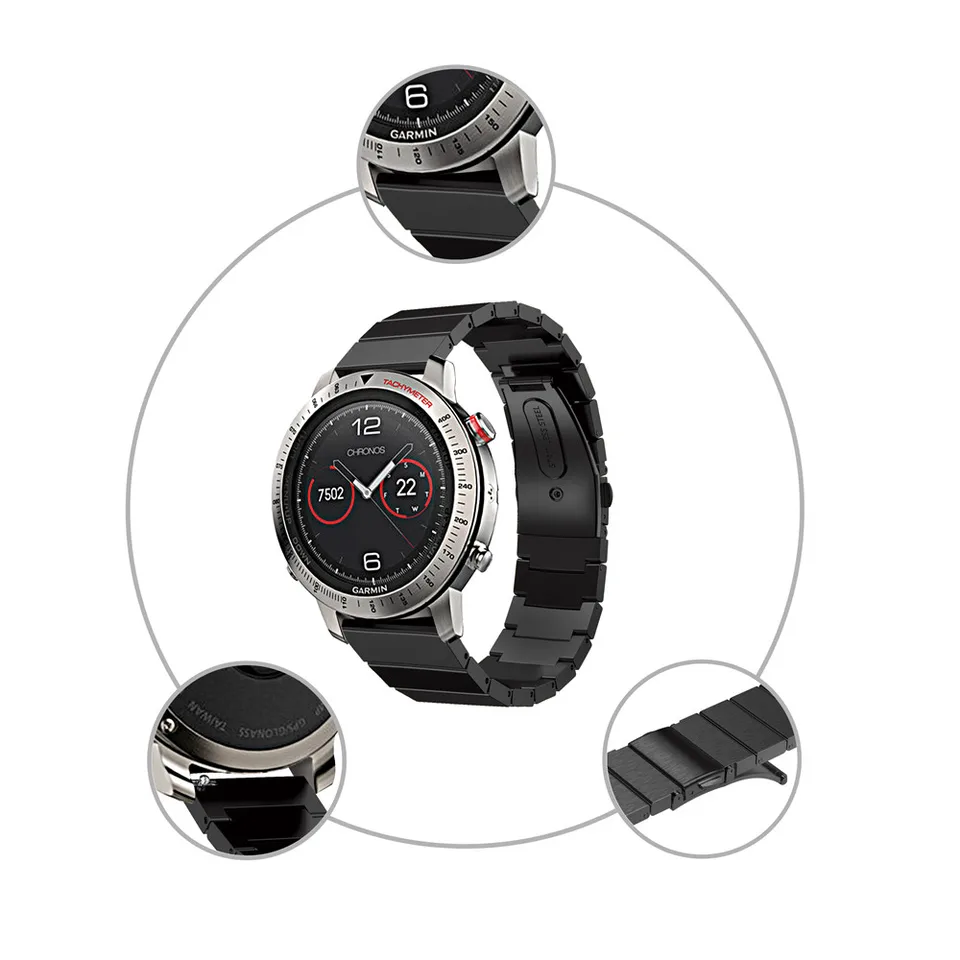 Hot Classic Stainless Steel watch band for Garmin Active Metal