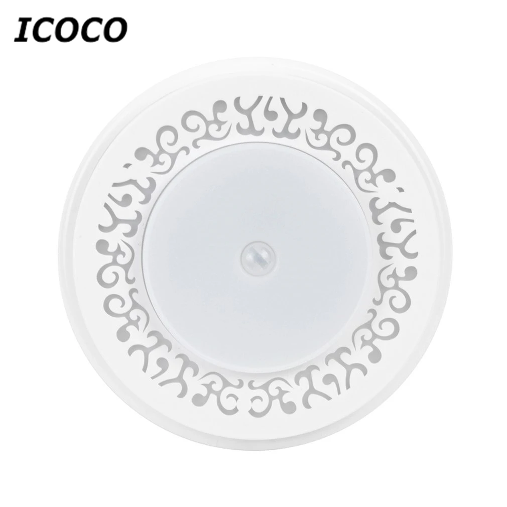 ICOCO стильный светодиодный Светильник-ночник с круглым датчиком, светильник с питанием от батареи, индукционный светильник, энергосберегающий аварийный светильник, Прямая поставка