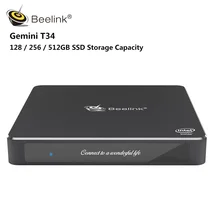 Beelink Gemini T34 в Apollo Lake J3455 Wins 10 мини-ПК 8 ГБ 128 ГБ в HD graphics 500 2,4 ГГц 5,8 ггц WiFi 1000 Мбит/с BT4.0 ТВ-приставка