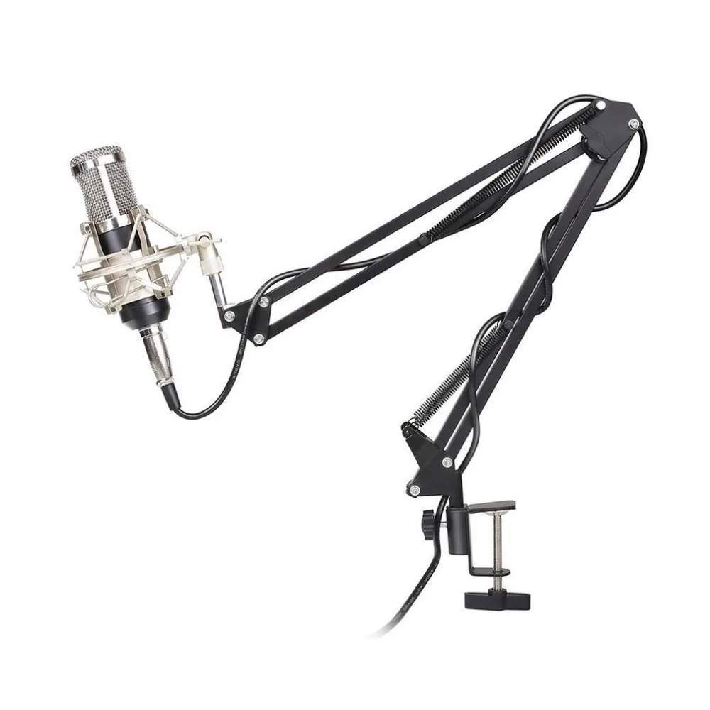 Professional BM800K Audio Vocal Studio Condenser Microphone Set 3.5MM Wired Computer Microphone for Recording With Stand
