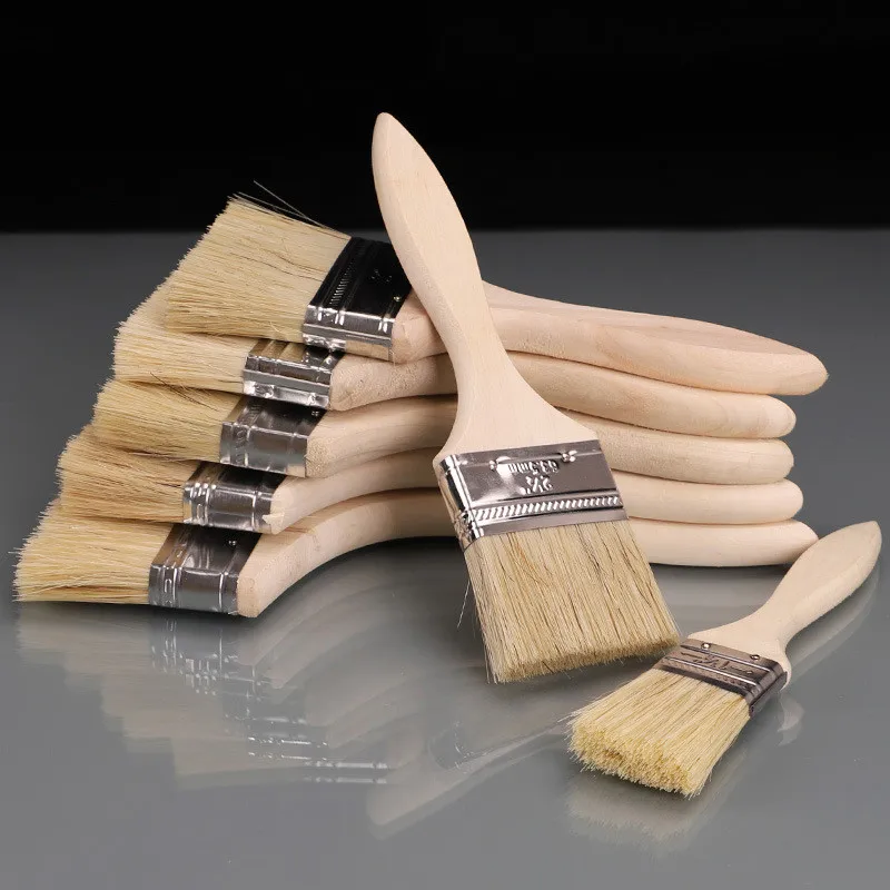 5PC Wall Painting Brush 1/2/4/6 Inch Wooden Handle BBQ Brush for Wall and Furniture Paint Tool Painting Brushes Set Artist Brushes