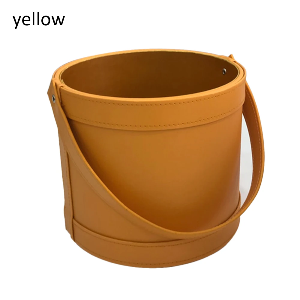 yellow Круглая коробка Цветок ведро с крышкой Подарочная коробка Упаковка Свадебная коробка для хранения Домашний Декоративный букет держатель цветок круглая коробка - Цвет: yellow