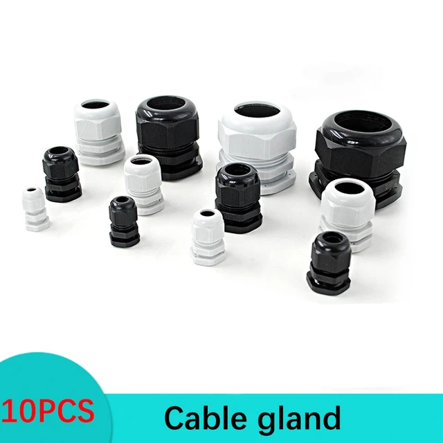 Presse-étoupe étanche 10 pièces entrée de câble IP68 PG7 pour 3-6.5mm PG9  PG11 PG13.5 PG16 PG19/21/blanc noir connecteur en plastique Nylon -  AliExpress