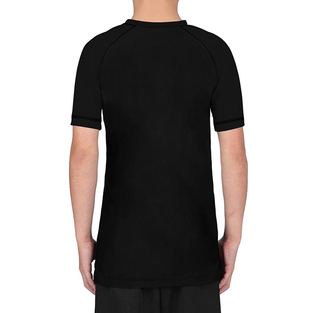 Team Kids Rash Guard Boy's Training Base Layer Compression Tops Short Sleeves Sport Shirt