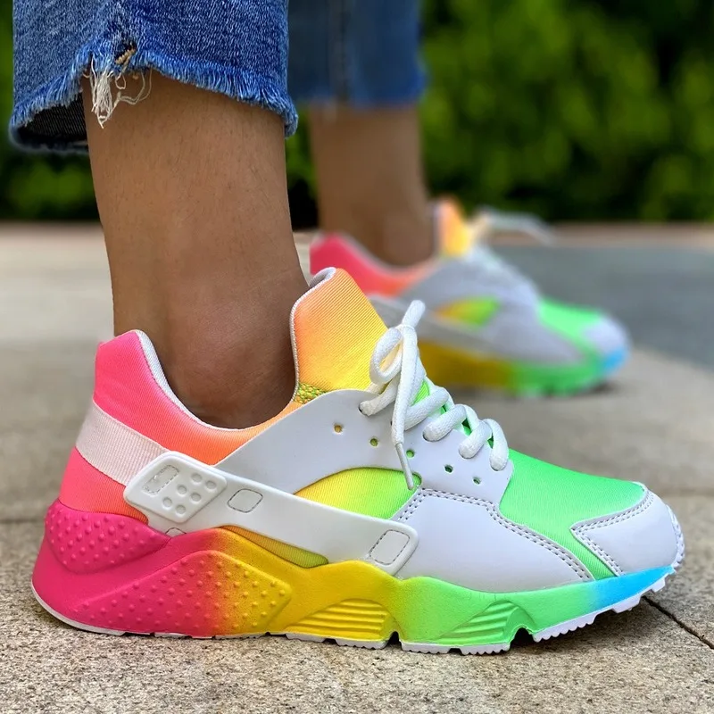 Womens Shoes Sneakers Comfortable Running Leisure Multicolor Sport-Light Round-Head