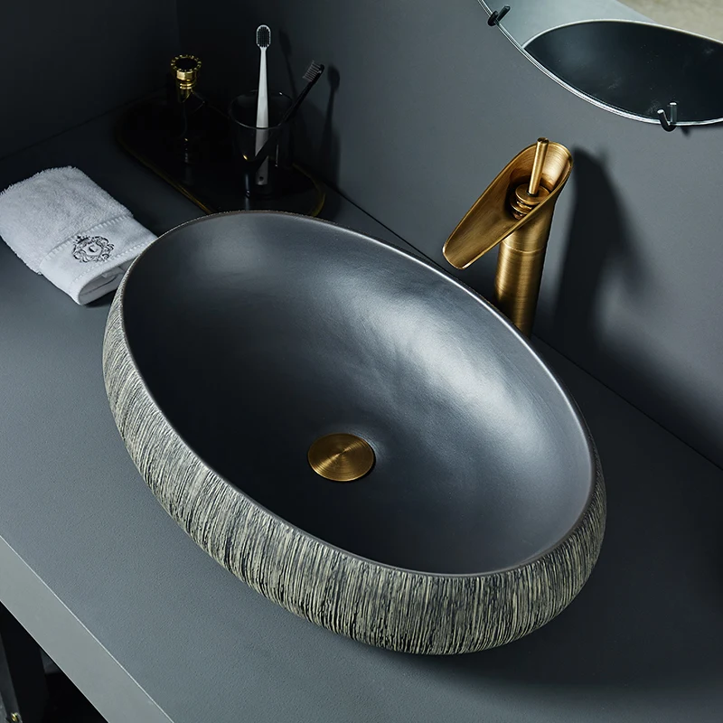 Bathroom Sinks Art Basin Lavamanos Vessel Ceramic Wash Household Washbasin Toilet Sink Shampoo for Hotel | Обустройство дома
