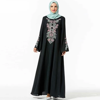 

gamis muslim wanita Women totem embroidery Muslim abaya Hijab Dress Evening dresses caftan Kaftan Arabic Turkey islamic clothing