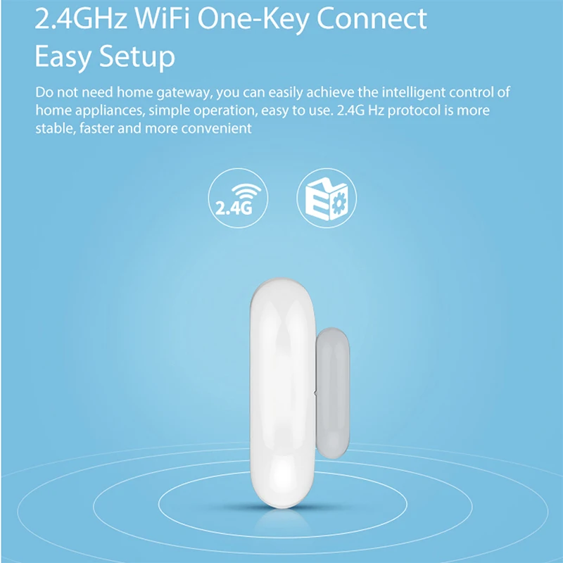 WiFi умный дверной/оконный датчик магнитный контакт умный дом детектор совместим, работает от батареи, не требуется концентратор