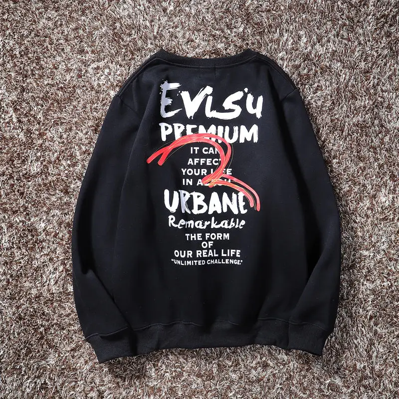 Аутентичный Evisu зимний мужской Повседневный свитер теплый дышащий модный хлопок плюс бархат с длинными рукавами Мужская Женская одежда для влюбленных - Цвет: 118