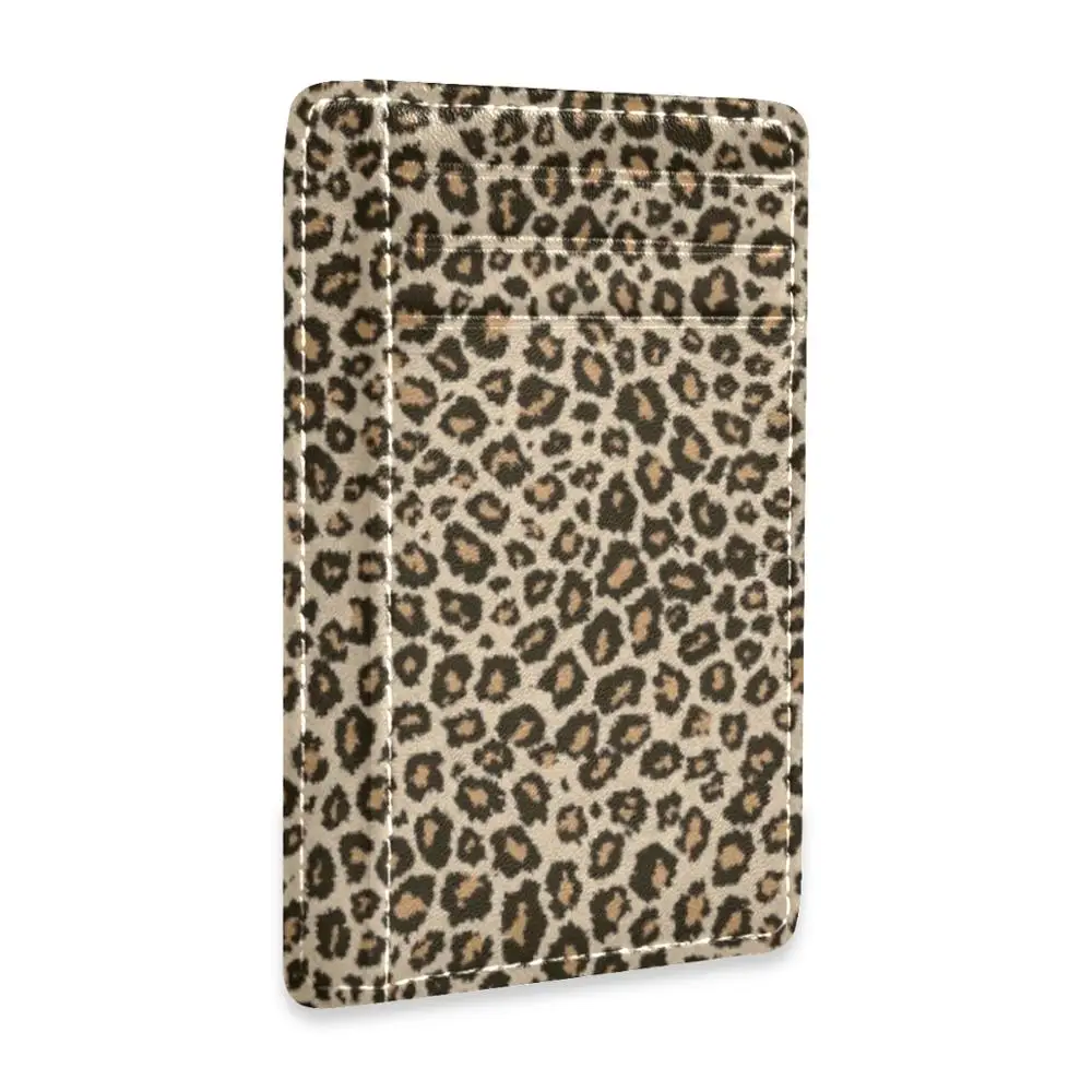 Новинка мужской кожаный держатель для карт кредитных с леопардовым принтом