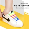 16 unids/set elástico de silicona de los cordones de los zapatos especiales corbata de cordón cordones niños adultos Zapatillas de deporte rápido Cordón de zapato de goma de Zapatillas ► Foto 2/6