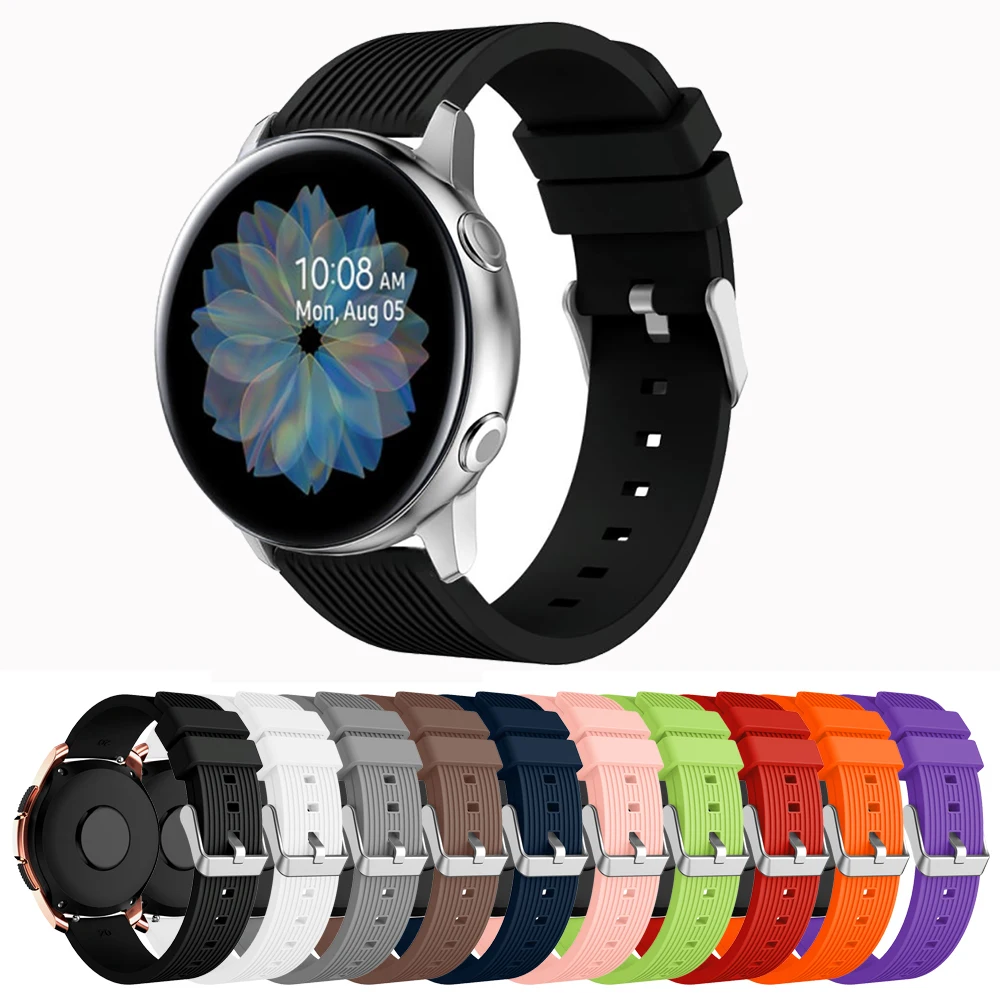 

Ремешок 20 мм для наручных часов Samsung Galaxy Watch Active, спортивный Браслет Для Xiaomi Huami Amazfit Bip, Молодежные Аксессуары для браслета