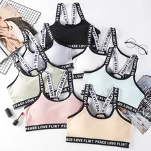 Спортивный бюстгальтер с буквами, хлопковый бюстгальтер для бега, йоги, топ, пуш-ап, нижнее белье для фитнеса, спортивная одежда, спортивные топы для женщин, спортивная одежда, однотонная женская одежда