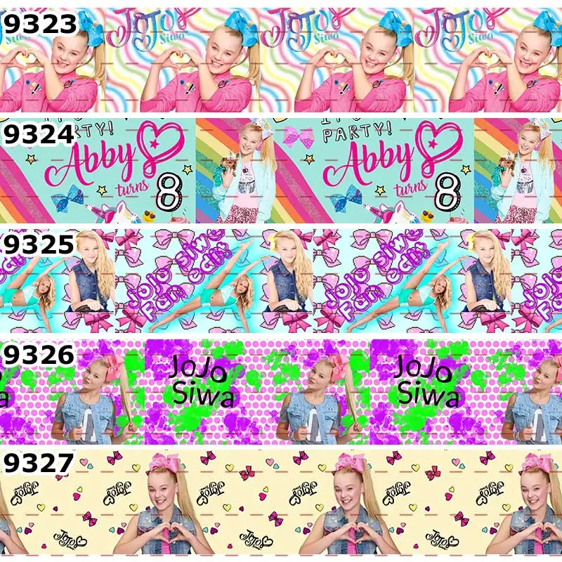 10 ярдов-разные размеры-новейшая Jojo Siwa лук узор Grosgrain ленты ручной работы аксессуары