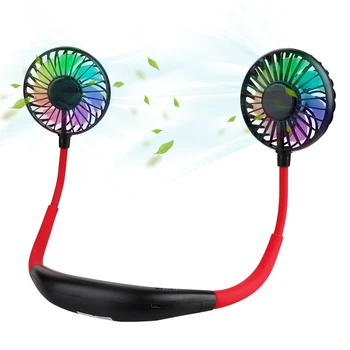 

Mini Portable USB Choker Fan Rechargeable Double Fans Air Conditioner Colorful Aroma Electric Desk Fan For Bedroom outdoor