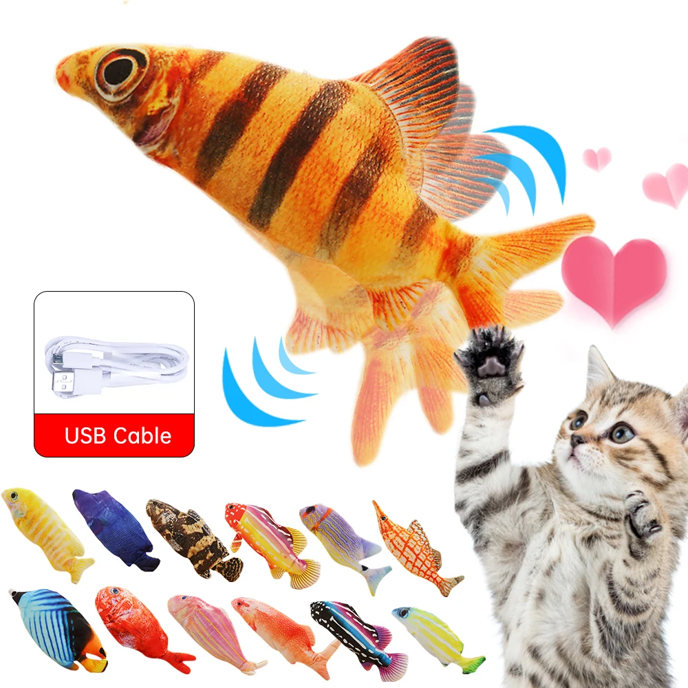 

Fish Toys Electronic Cat Toy Electric USB Charging Simulation 3D Fish for Cats Pet Playing Toy Cat Supplies Juguetes Para Gatos