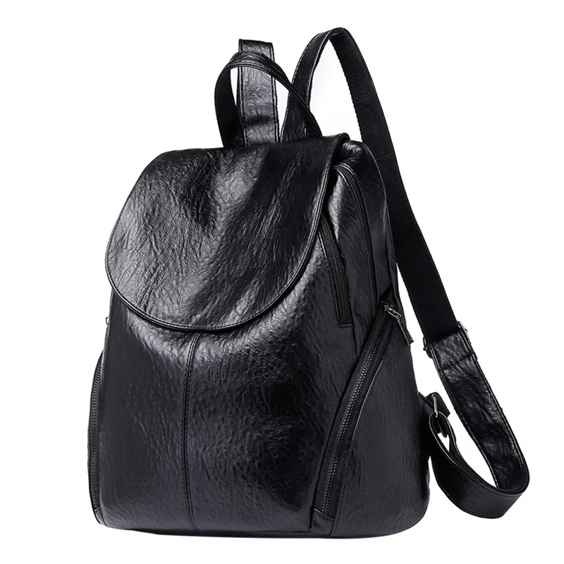 black(style5) Новинка, женский рюкзак для девочек, рюкзак с защитой от кражи, Модный женский простой Одноцветный школьный рюкзак для девочек, повседневные дорожные сумки - Цвет: black(style5)