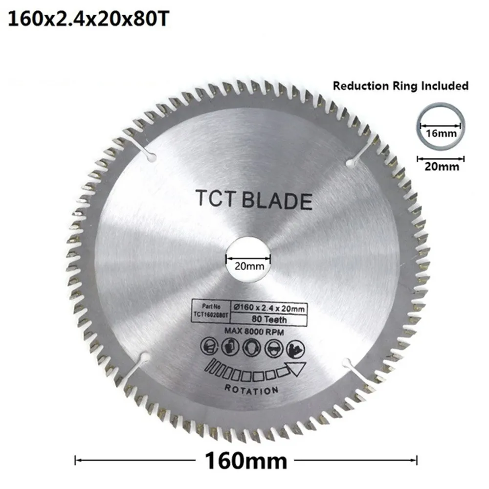 Circular Saw Blade 185-300mm 30mm Bore 60T 80T With 3x Reduction Ring 