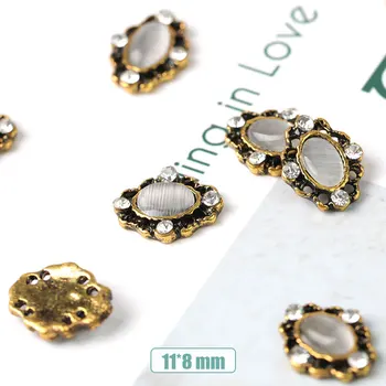 

10 pieces Antique alloy Marquise 3d nail art decorations charm rhinestone glitter crystal stone rhinestone jewelry acce