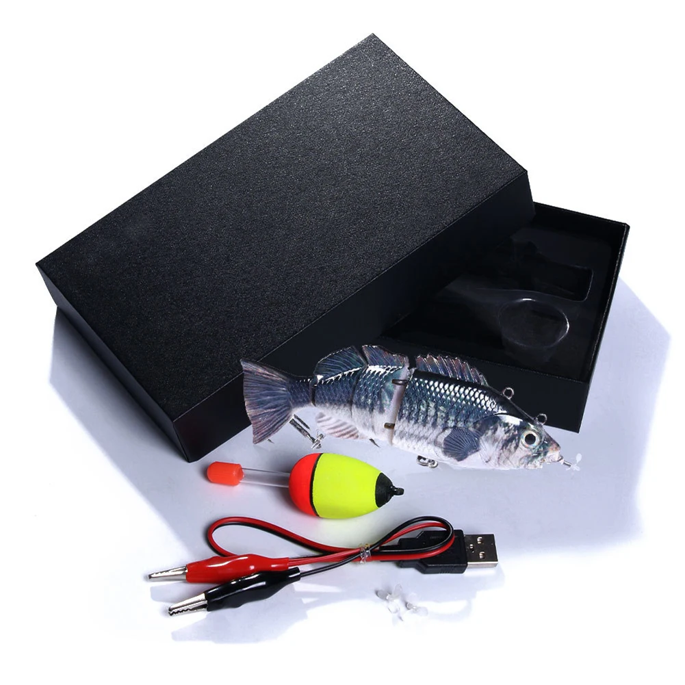 Segmentos de Natação Wobblers para 4 Robótico Elétrico Natação Pesca Iscas Usb Recarregável Piscando Led Luz Isca 15 Cheap Iscas artificiais