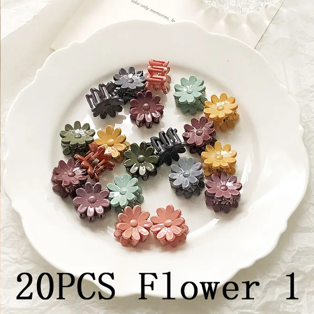 30/50PCS/Set Girls Cute Colorful Flower Star Mickey Small Hair Claws Kids Sweet Hairpins Hair Clips Fashion Hair Accessories 20pcs flower 1