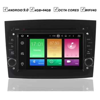 

Pure Android 9.0 Car DVD GPS Player For FIAT DOBLO 2016 Octa Core PX5 4G+64G Radio Map Wifi TPMS OBD DVR 1024*600 DAB+