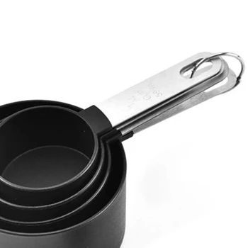 

Stainless Steel Measuring Cups Spoons Set Black Measuring Tools Home Kitchen Baking Gadget Accessories