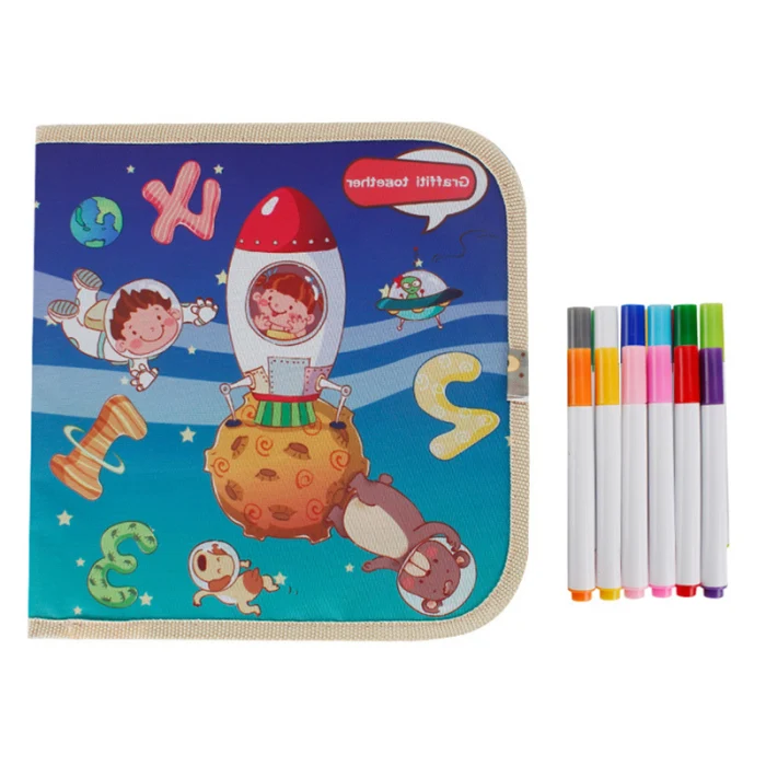 Water Coloring Painting Book Reusable Wiping Seamless Portable Picture Book for Kids NSV775