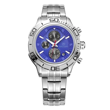 

MEGIR Fashion Business Men Quartz Watch Chronograph Waterproof Luminous Watches Analog Round Shiny Dial Luxury Gift Wristwatch