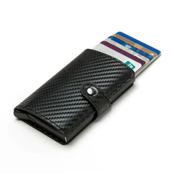

RFID Blocking PU Leather Card Holder Men Wallet RFID Men Credit Card Holder Purse Automatic Business ID card Aluminum wallet