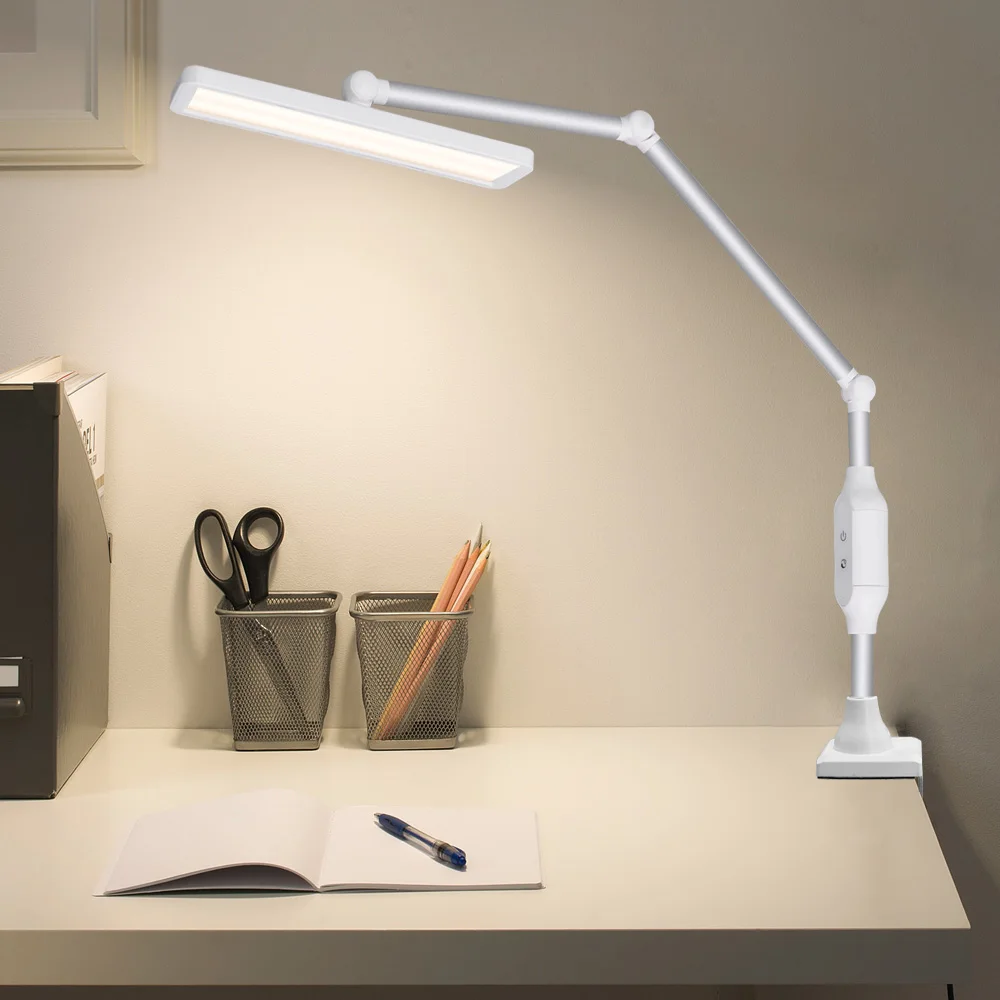 Long Arm Clip-on Lamp Adjustable Brightness Remote Control Touch Dimmer LED Table Lamp For  Reading Room Business Office Work 3