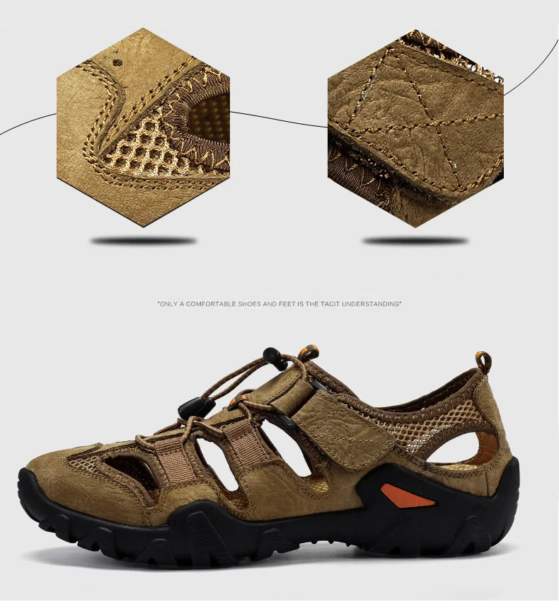New Roman genuine leather men sandals summer cow leather for beach male shoes mens gladiator sandal Plus size 38-46 (8)