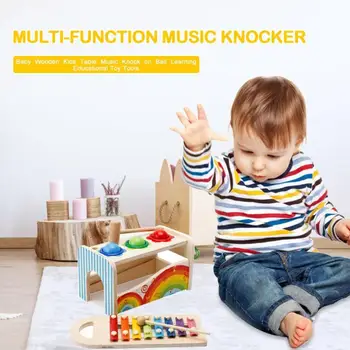 

Kid Musical Instruments Tool Baby Wooden Toy Percussion Music Learning Rhythm Educational Safe Knock Cognitive Color On The Ball