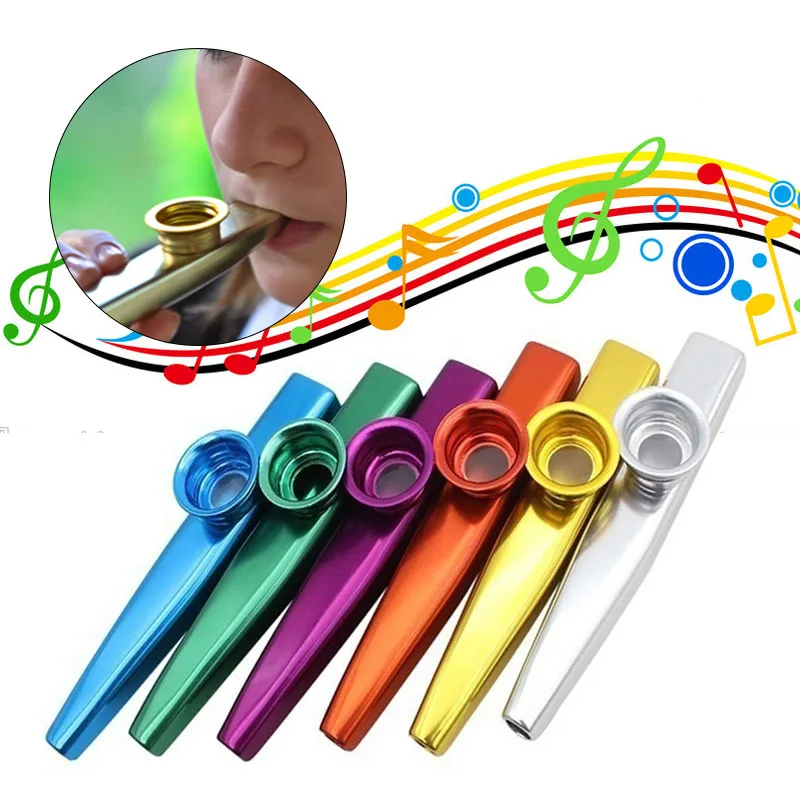 Музыкальный инструмент металлические карты флейта играть Музыкальные инструменты образование случайный цвет kazoo подарок детские игрушки Лучший компаньон плеер