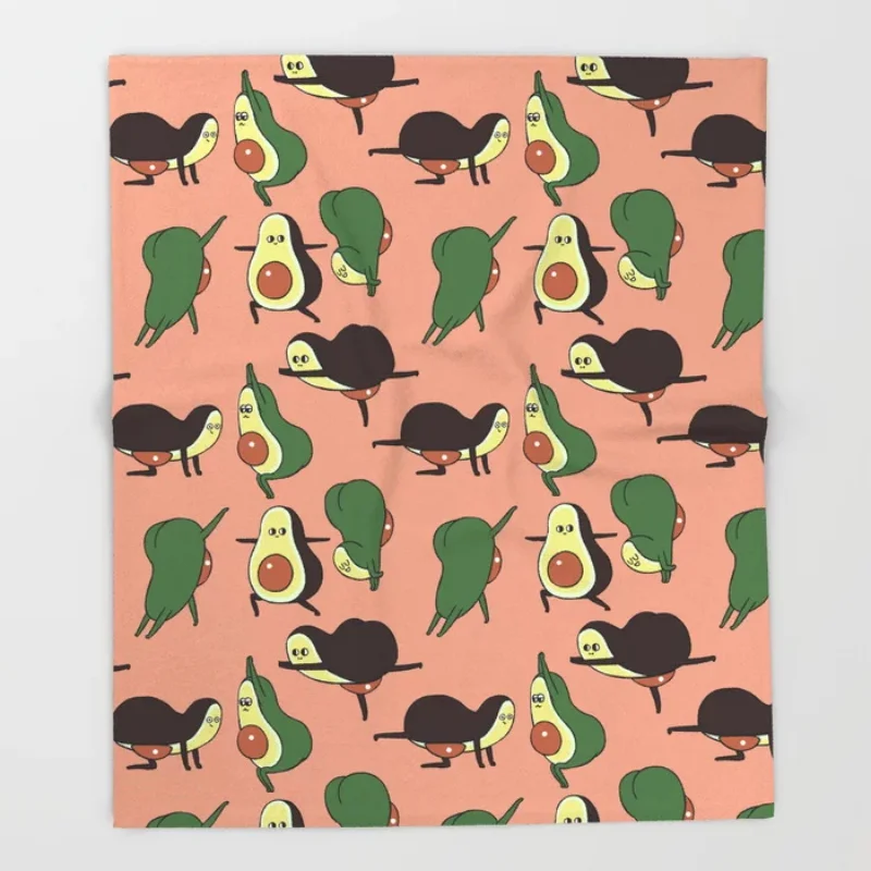 Avocado Yoga for Booty Throw Blanket