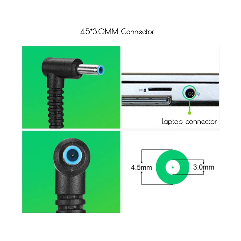 Laptop Adaptador de Carregador para hp Envy 17-j010us Pavilion Chromebook 11 g4 g5 ee 14 g3 246 g4 15-j000 248 19.5v 3.33a 65w 4.5*3.0 Milímetros - Imagem 2