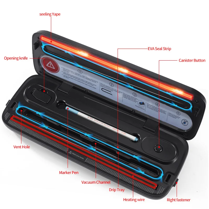 saengQ Best Electric Vacuum Sealer Packaging Machine Vacuum Food Sealing For Home Kitchen Food Bags Commercial Vacuum Machine 4