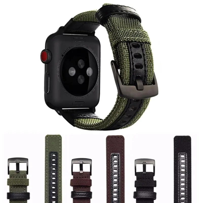 Ремешок спортивный для Apple Watch 4 5 iWatch 40 мм 44 плетеный нейлоновый браслет наручных