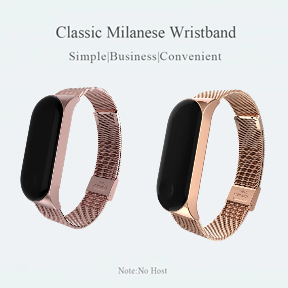 Металлический ремешок из нержавеющей стали для Mi Band 4 3 5 браслет без винтов Xiaomi