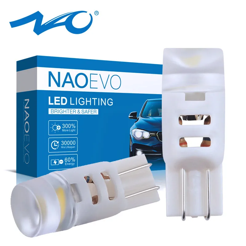 NAO 2 шт. led t10 w5w 12 В 3014 чип Автомобильный мотоциклетный интерьерный светильник 5w5 Светодиодная лампа 250лм белый автоматический купольный светильник для Чтения номерного знака