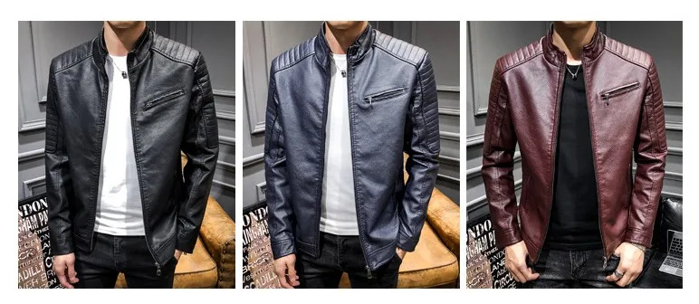Модный бренд High Street искусственная кожа для мужчик куртка Байкер Slim Fit замшевые куртки для мужчин Твердые молнии ПУ Топы пальто DS50869